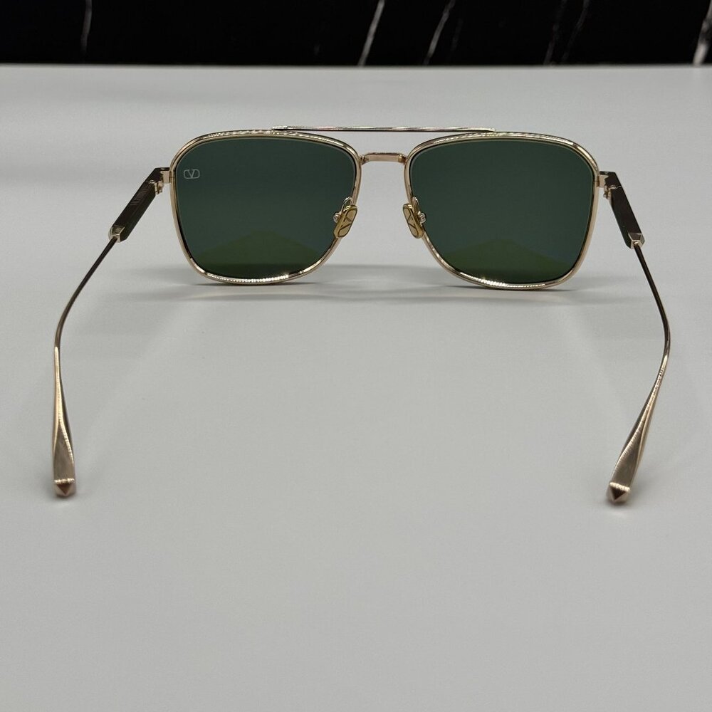 NEW VALENTINO VLS-168A GOLD GREEN UNISEX SUNGLASSES - Picture 5 of 10